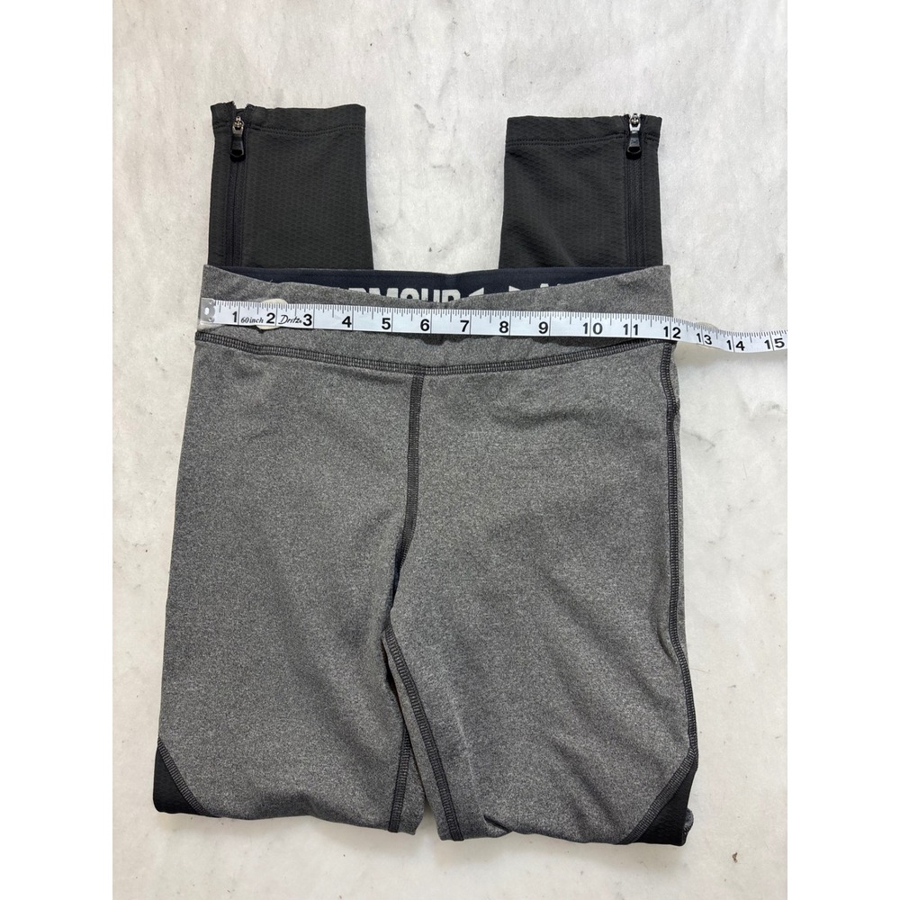 Under Armour Womens Compression Leggings Black Grey HeatGear Athletic Fitness Sm - Picture 9 of 12